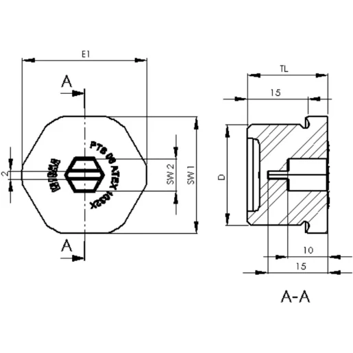 Stop End Ex-Evsg 20 Atex M20 Black Polyamide IP66 IP68 (5 Bar