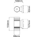 Wall Light Double GU10 Mains Halogen 2X50W Silver IP44 W/O Lamp