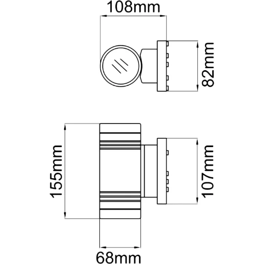 Wall Light Double GU10 Mains Halogen 2X50W Silver IP44 W/O Lamp
