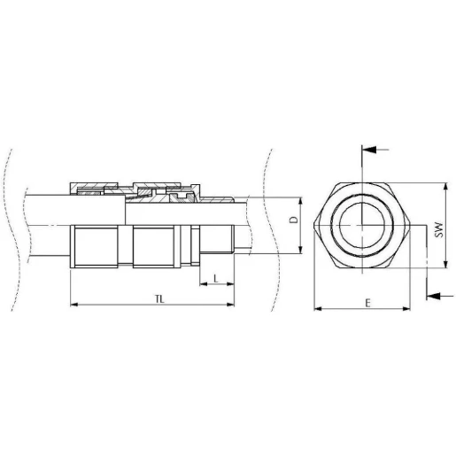 Cable Gland Premium For SWA M50S Brass Nickel Plated