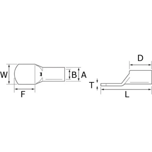 Long Palm Blank Lugs For Cable Size 240mm²