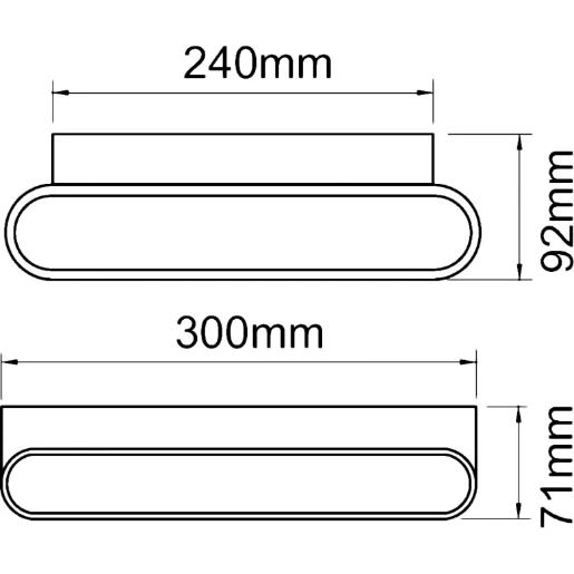 Wall Light Large 3000K LED 2X5W White
