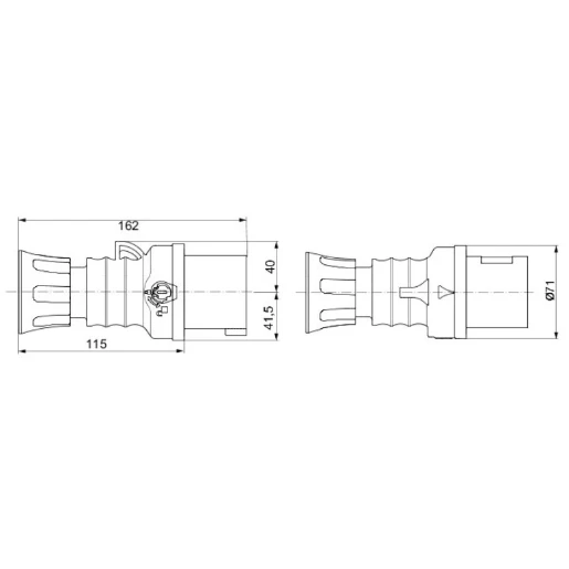 Plug 2P+E 6H 32A 230V 50/60Hz Blue Halogen Free Plastic IP44 Sc