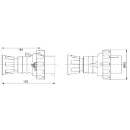 Plug 2P+E 6H 32A 230V 50/60Hz Blue Halogen Free Plastic IP66/Ip
