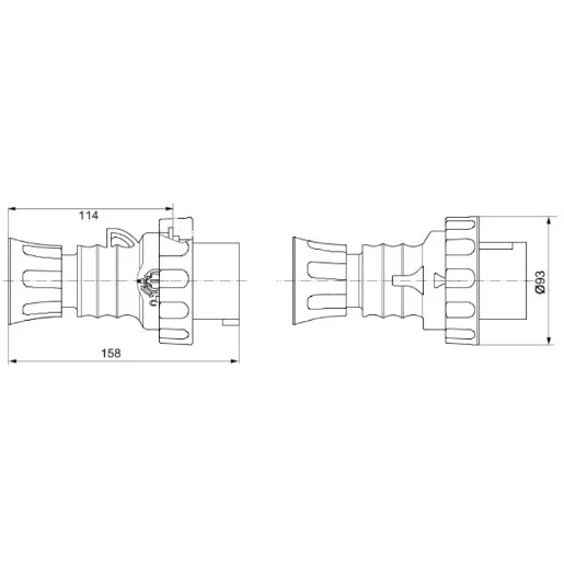 Plug 2P+E 6H 32A 230V 50/60Hz Blue Halogen Free Plastic IP66/Ip