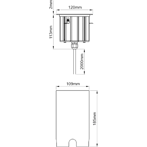 Groundlight Recessed LED 3000K IP67 10W 600lm Stainless Steel Aisi316L