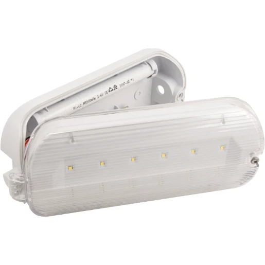 Bulkhead LED 3Hr Emergency IP65 3W Polycarbonate Hinged Lid
