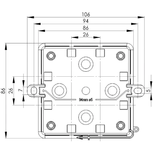 Junction Box Ka012/Empty IP55 86X86X41mm Grey Polypropylene