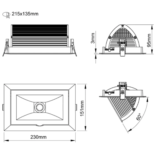 Downlight Wallwash LED 4000K 40W White