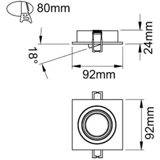Plate Single IP20 Black for Qr Pro GU10 and LED