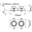 Plate Twin Black Baffle White/Black