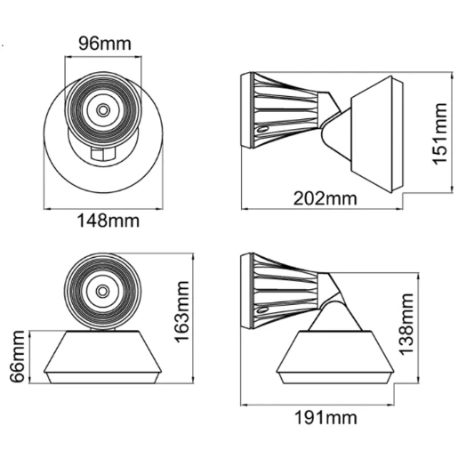 Spotlight LED 12W 3000K Antrhacite