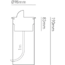 Groundlight Gl034 Hooded 3000K 316 Stainless Steel Straight To Mains Asym