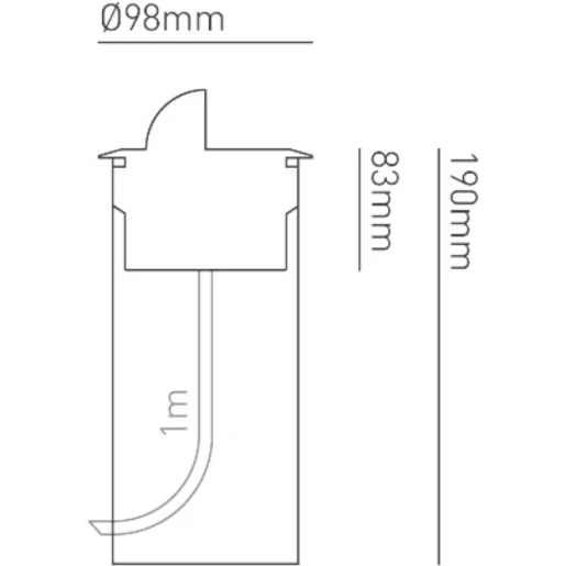 Groundlight Gl034 Hooded 3000K 316 Stainless Steel Straight To Mains Asym