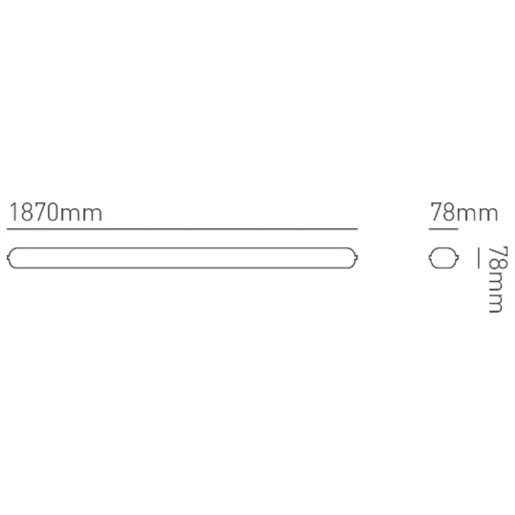 Batten Single Emergency Standard 36W 6Ft 1866X85X80mm Polycarbonate 4000K