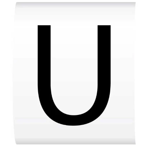 Letter U Black On White Critchley Z9 Straight Cable Markers For 2.5-4mm Cable Diameter