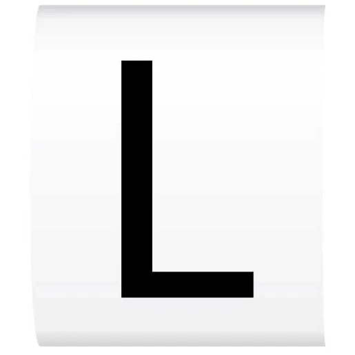 Letter L Black On White Critchley Z15 Straight Cable Markers For 3.8-6.3mm Cable Diameter
