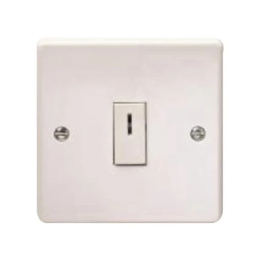 Plate Switch 1 Gang DP Key 20Ax White