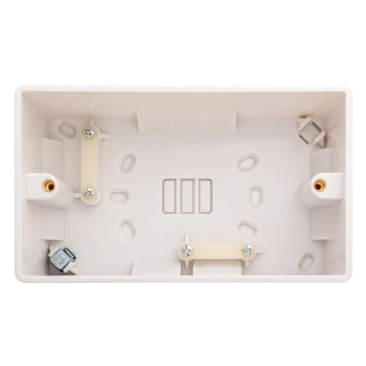 Designa 21P247 2 Gang 47mm Pattress Surface Back Box White