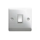 Designa 22S512 1 Gang 2 Way 10AX Plate Switch Polished Chrome With White Insert