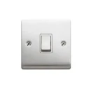 Designa 23S512 1 Gang 2 Way 10AX Light Plate Switch Satin Steel with White Insert