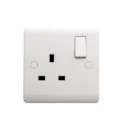 Designa 21SS131DP 1 Gang 13A Double Pole Switched Single Socket White