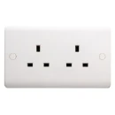 Designa 21S132UN 2 Gang 13A Single Pole Unswitched Double Socket White