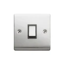 Designa 23S512B 1 Gang 2 Way 10AX Plate Switch Satin Steel with Black Insert