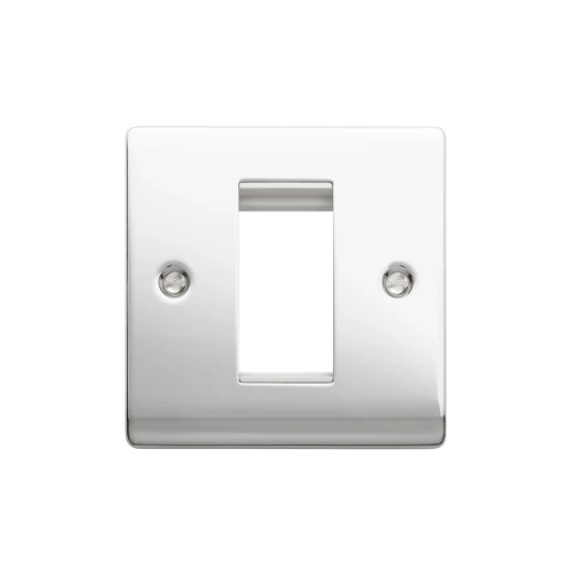 Designa 22FACE1MOD 1 Gang 1 Euro Module Grid Plate Polished Chrome