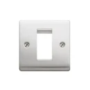 Designa 23FACE1MOD 1 Gang 1 Euro Module Grid Plate Satin Steel