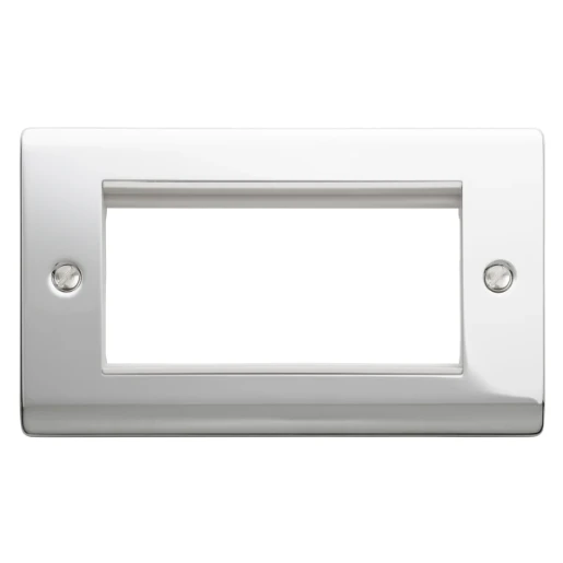 Designa 22FACE4MOD 2 Gang 4 Euro Module Grid Plate Polished Chrome