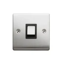 Designa 23S513B 1 Gang Intermediate 10AX Plate Switch Satin Steel with Black Insert