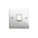 Designa 22S513 Plate Switch 1 Gang Intermediate 10AX Polished Chrome With White Insert