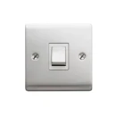 Designa 23S513 Plate Switch 1 Gang Intermediate 10AX - Satin Steel with White Insert