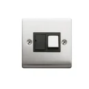 Designa 23SPU13B 1 Gang 13A Switched Fused Spur Connection Unit Satin Steel with Black Insert