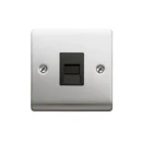 Designa 23SECTELB 1 Gang Secondary Telephone Socket Satin Steel with Black Insert