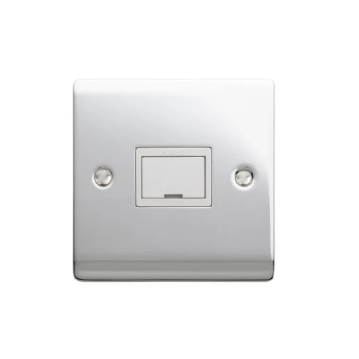 Designa 22SPU13UN 1 Gang 13A Unswitched Fused Spur Connection Unit Polished Chrome with White insert