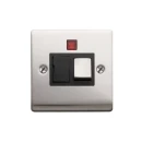 Designa 23SPU13LB 1 Gang 13A Switched Fused Spur Connection Unit Satin Steel with Black insert and Neon
