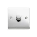 Designa 22DIM4001 1 Gang 2 Way 400W Push Dimmer Switch Polished Chrome