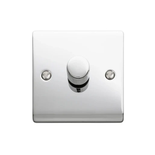 Designa 22DIM4001 1 Gang 2 Way 400W Push Dimmer Switch Polished Chrome