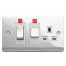 Designa 21CC45SS1L 45A Double Pole Switched Cooker Control Unit White with Neon