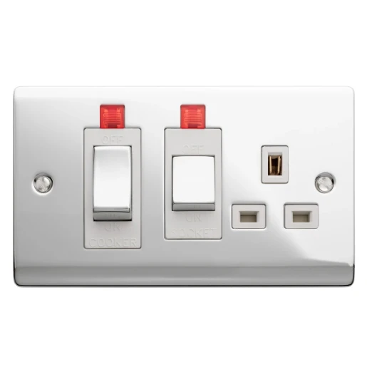 Designa 21CC45SS1L 45A Double Pole Switched Cooker Control Unit White with Neon
