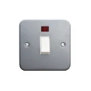 Steeple 55S201L 1 Gang 20A Double Pole Switch Metal Clad with Neon