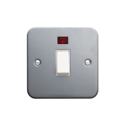 Steeple 55S201L 1 Gang 20A Double Pole Switch Metal Clad with Neon