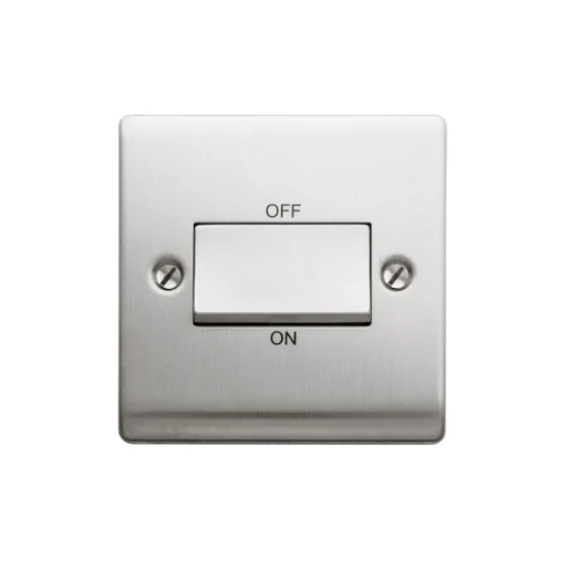 Designa 23S5FSJ 1 Gang Triple Pole Fan Isolator Switch Satin Steel
