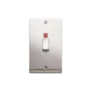 Designa 23S452VLJ Vertical 2 Gang 45A Double Pole Satin Steel with Neon