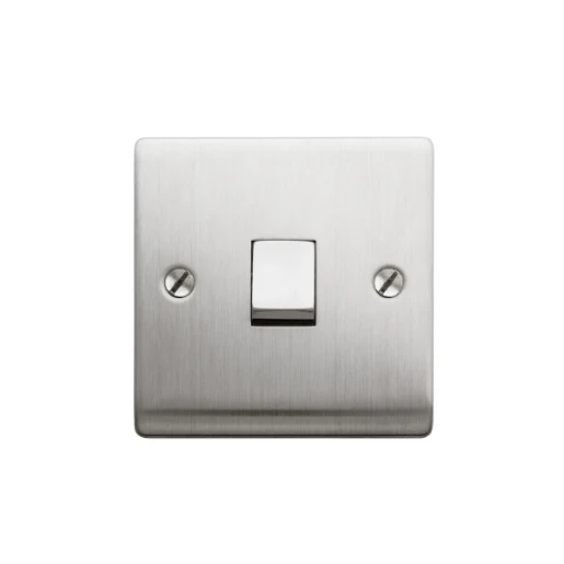 23S513J 1 Gang Intermediate 10AX Plate Switch Satin Steel