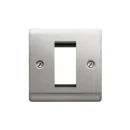 Designa 23FAC1MODB 1 Gang 1 Module Grid Plate Satin Steel Black Insert