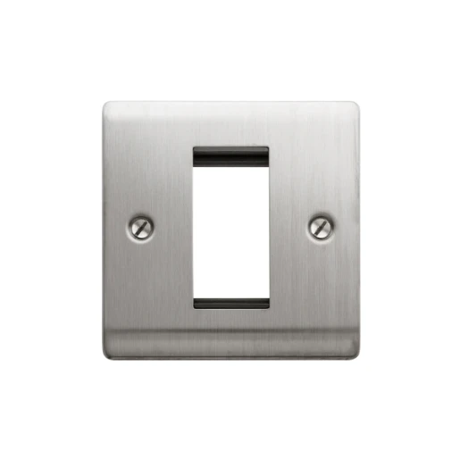 Designa 23FAC1MODB 1 Gang 1 Module Grid Plate Satin Steel Black Insert