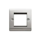 Designa 23FAC2MODB 1 Gang 2 Module Grid Plate Satin Steel Black Insert
